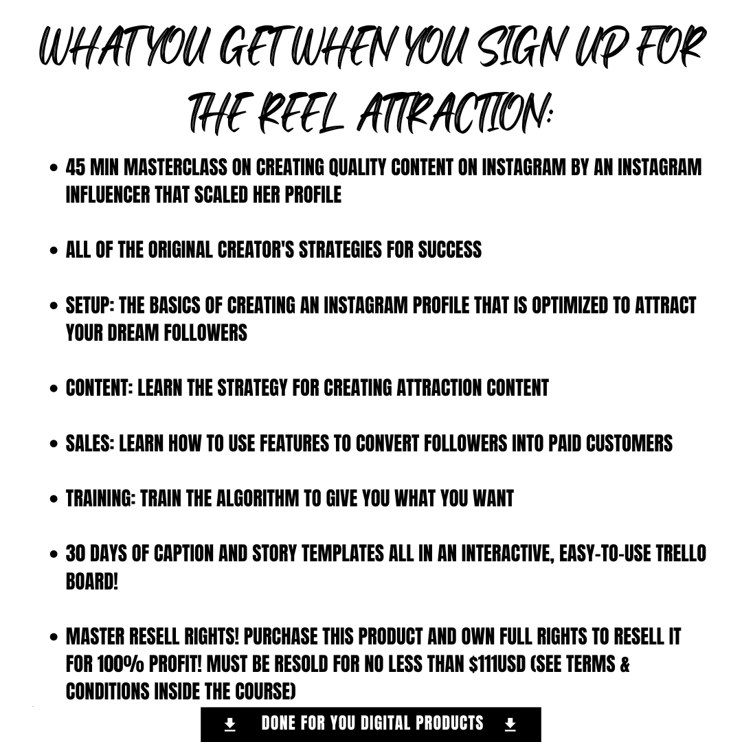 The Reel Attraction Instagram Masterclass with MRR